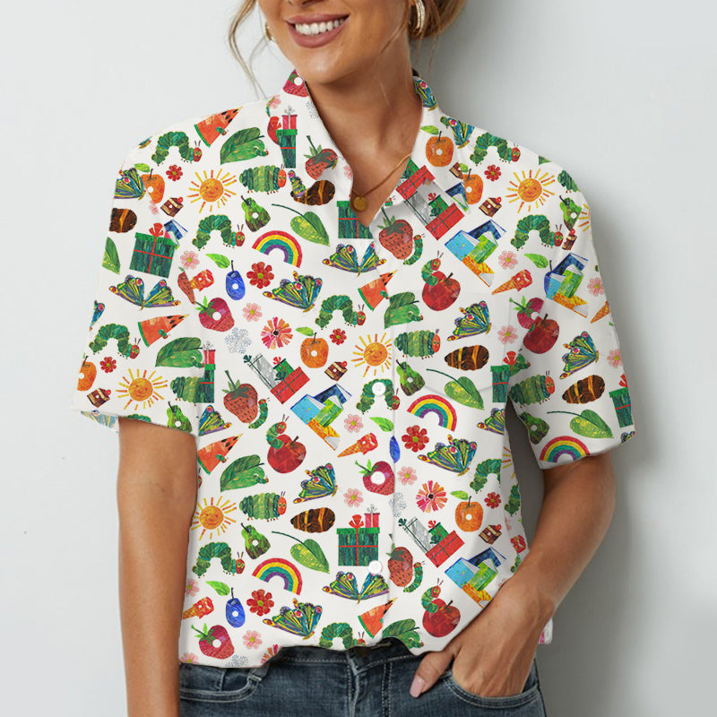 I Still Read Children's Books Caterpillar Teacher Short Sleeve Shirt