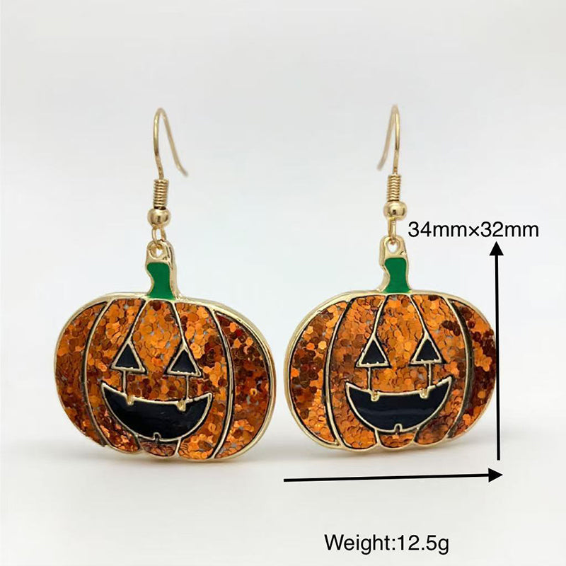 Ghost Pumpkin Teacher Metal Earrings
