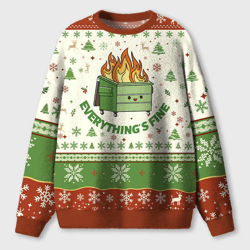 Everything's Fine Teacher Ugly Fluffy Sweatshirt
