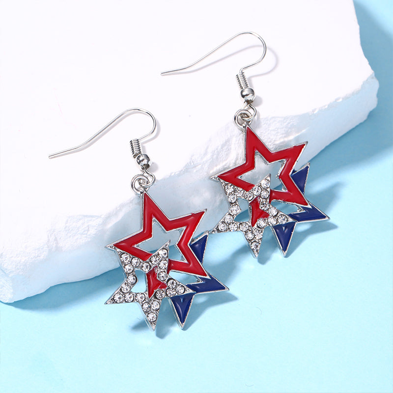 Three Pentagram Teacher Metal Earrings