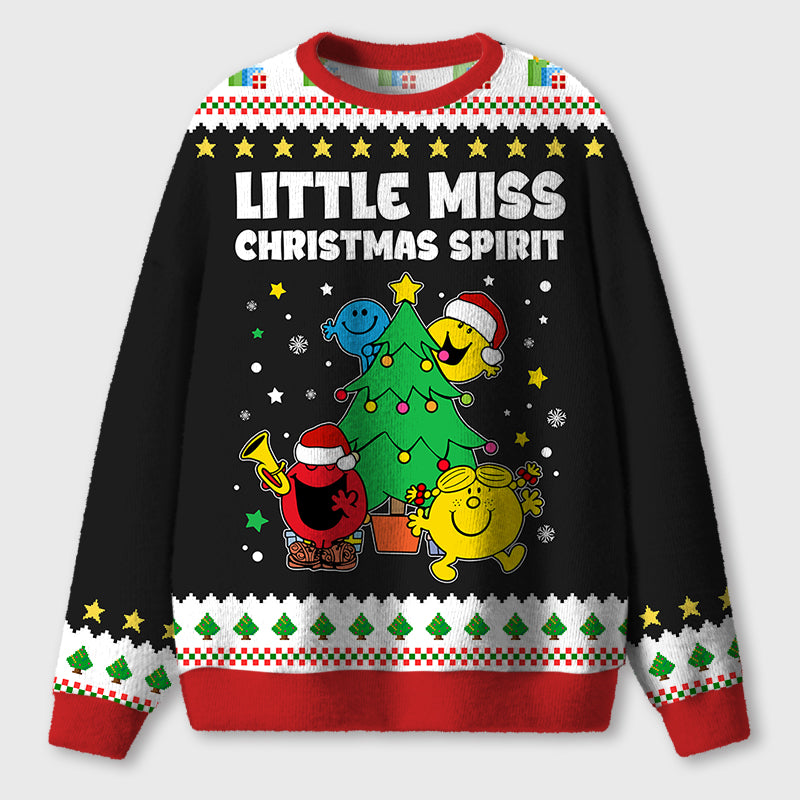 Cute Miss Christmas Spirit Teacher Ugly Fluffy Sweatshirt