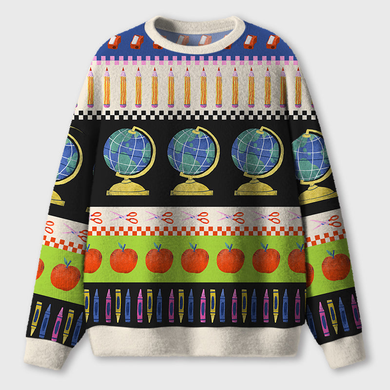 Stationery And School Life Teacher Ugly Fluffy Sweatshirt