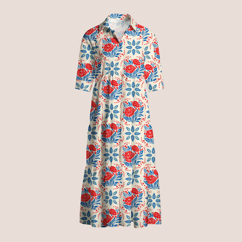 Boho Style Flowers Teacher Shirtdress