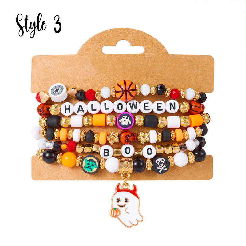 Halloween Pumpkin Ghost Teacher Metal Bracelet