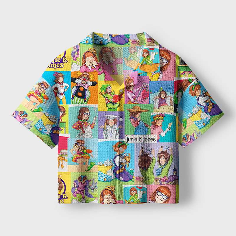 Little Girl Children's Book Teacher Crochet Crop Camp Shirt