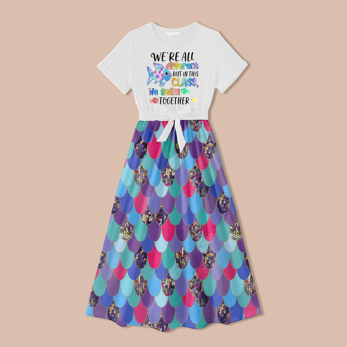 We're All Different but In This Class We Swim Together Teacher One Piece Dress