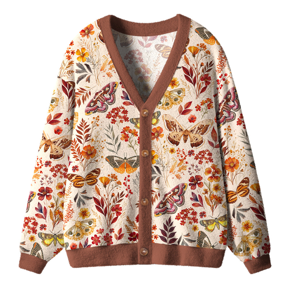 Botanical Butterfly Field Teacher Ugly Cardigan Sweaters