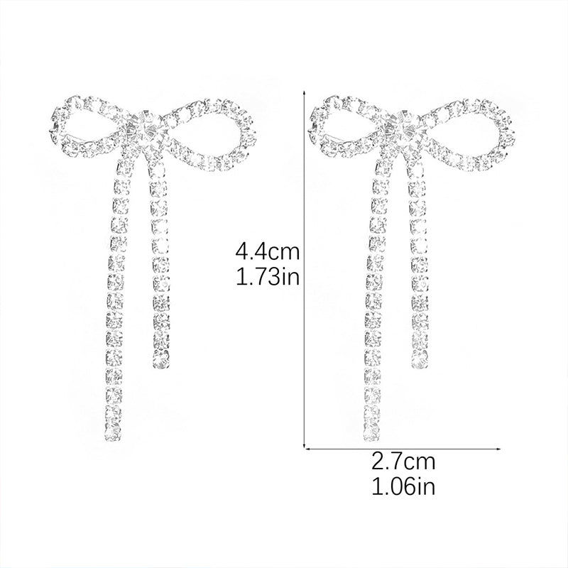 Bow Tassel Diamond Teacher Earrings