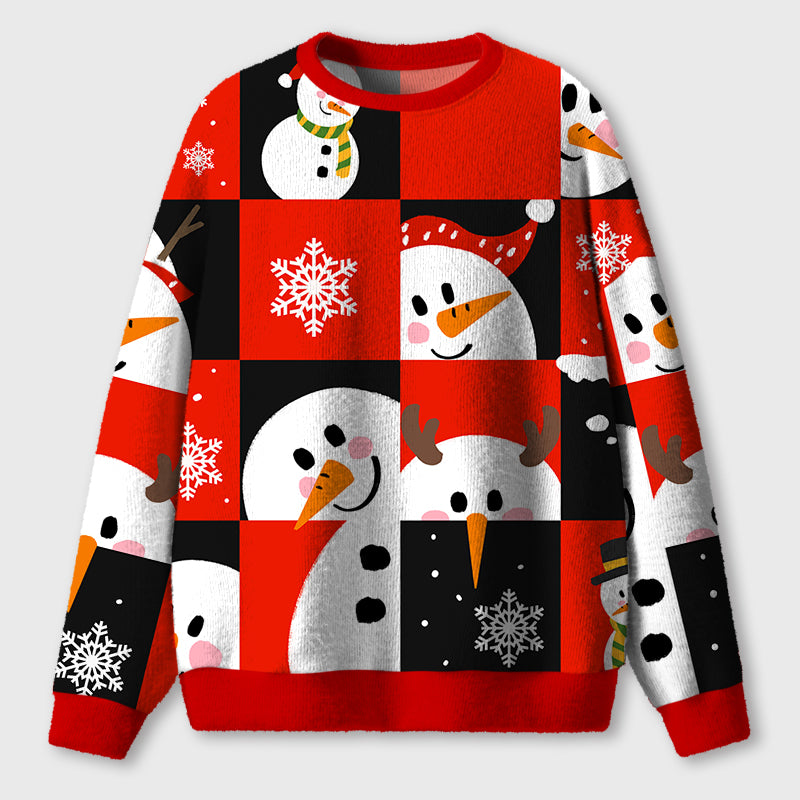 Cute Christmas Snowman Teacher Ugly Fluffy Sweatshirt