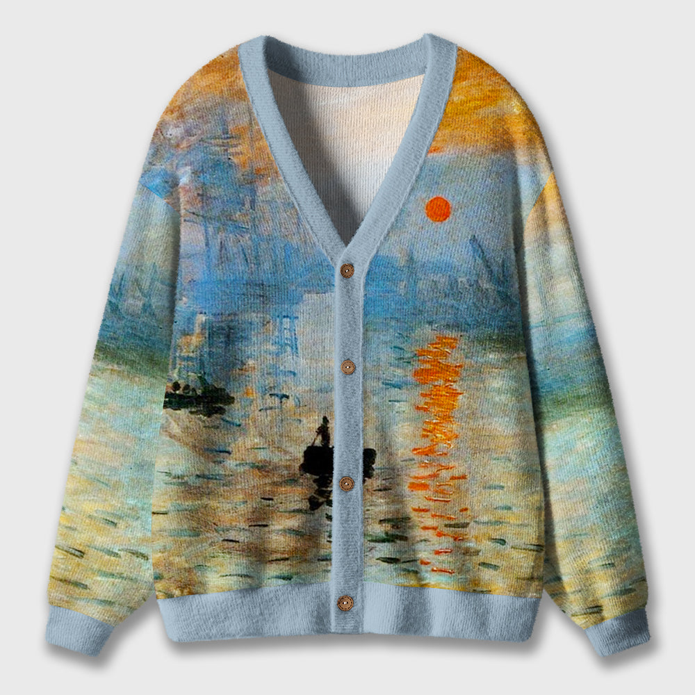 Sunset And Evening Glow Teacher Ugly Cardigan Sweaters