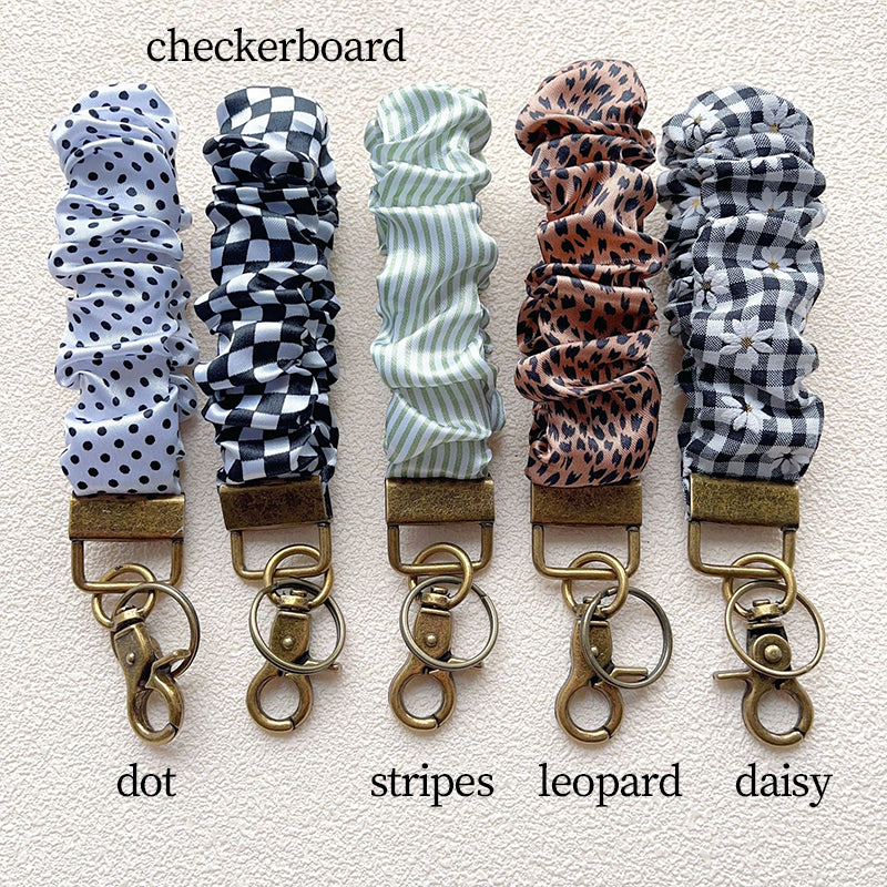 Scrunched Fabric Teacher Keychain