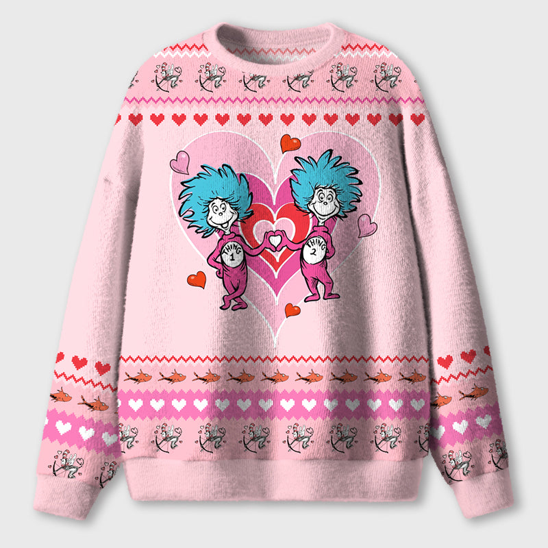 Children's Books Valentine Teacher Ugly Fluffy Sweatshirt