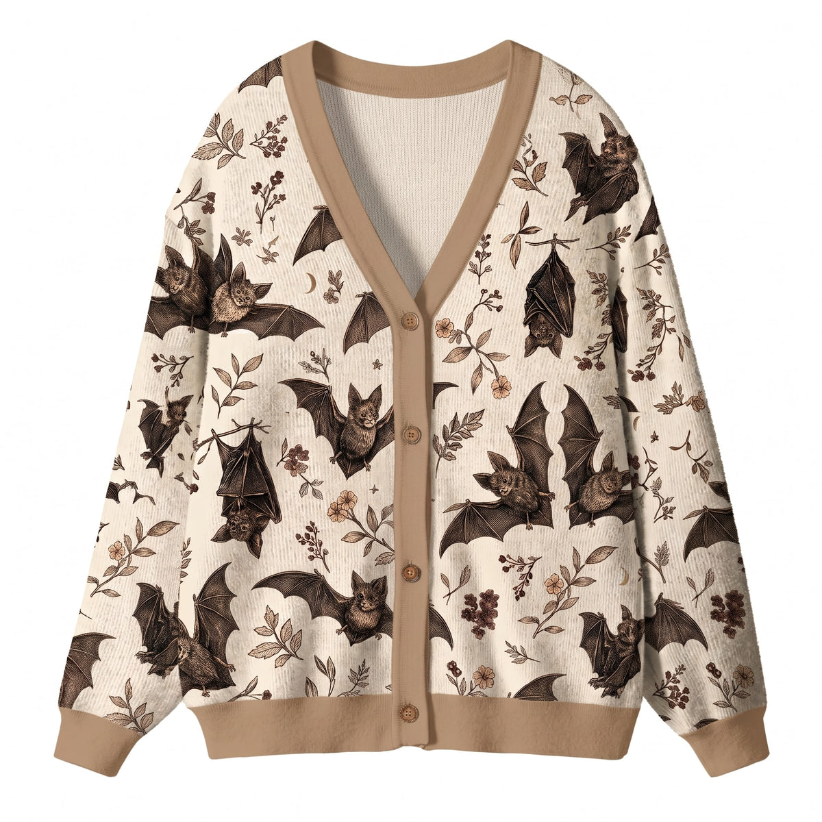 Dark Academia Bat Botanical Teacher Ugly Cardigan Sweaters