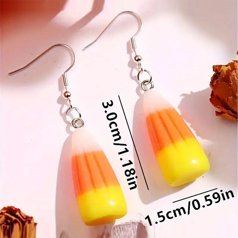 Halloween Candy Corn Teacher Acrylic Earrings