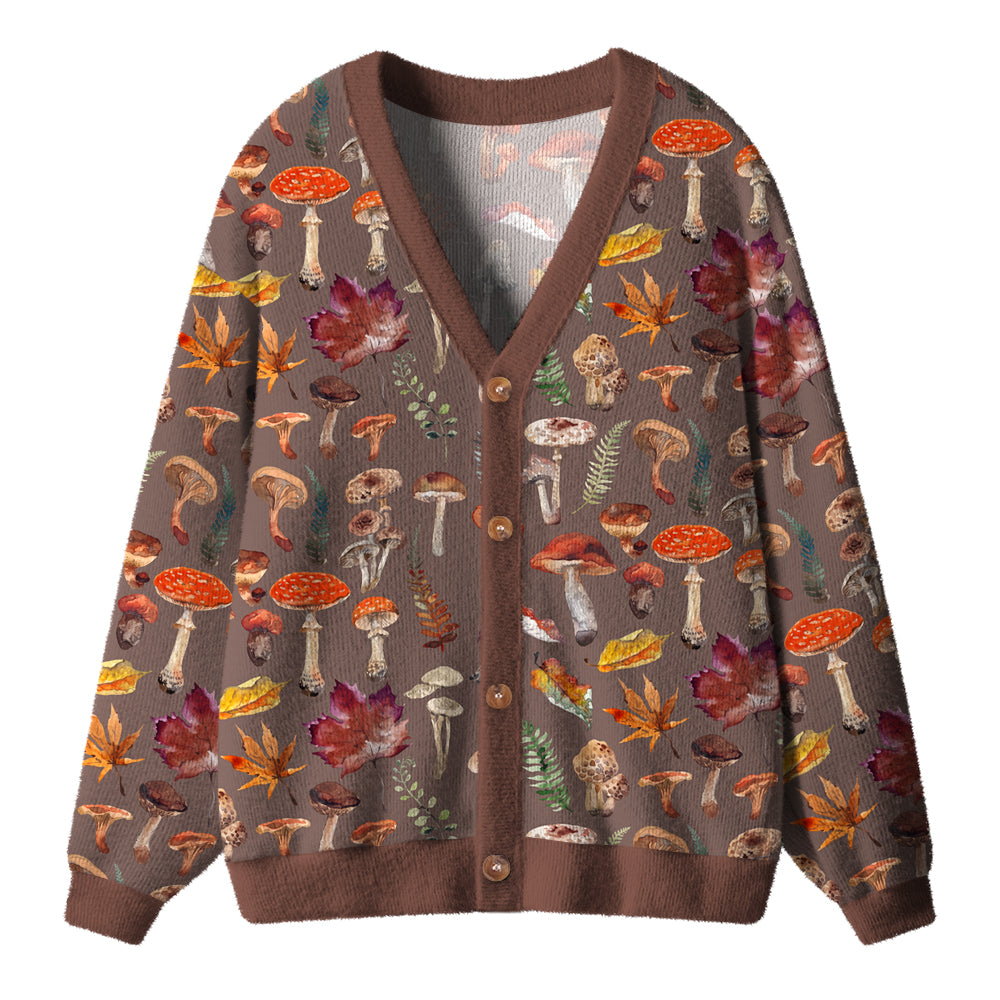 Paddenstoel Maple Leaf Fall Vibes Teacher Ugly Cardigan Sweaters