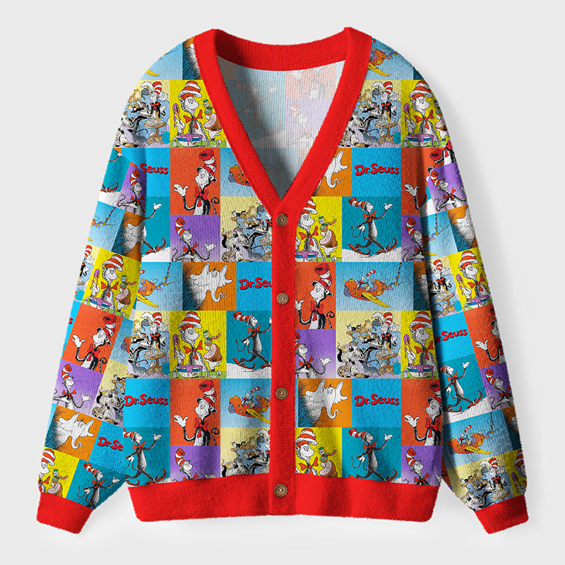 The Cat's Daily Routine Teacher Ugly Cardigan Sweaters