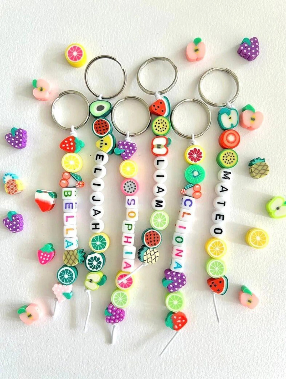 Personalised Name Fruit Teacher Keychain