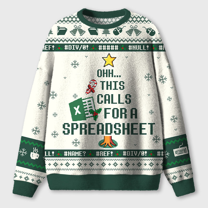 Personalized This Calls For A Spreadsheet Teacher Ugly Fluffy Sweatshirt
