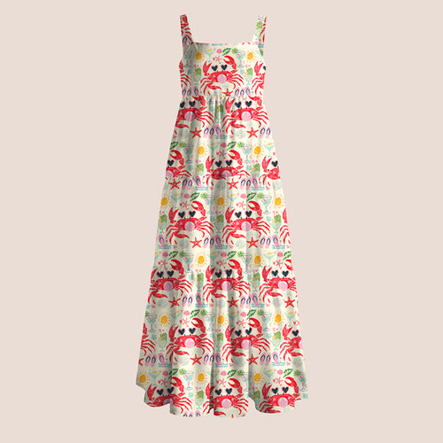 Crab Blowing Bubble Teacher Slip Dress