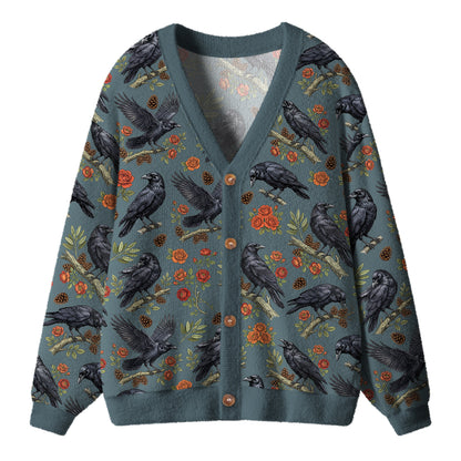 Crows And Wild Roses Teacher Ugly Cardigan Sweaters