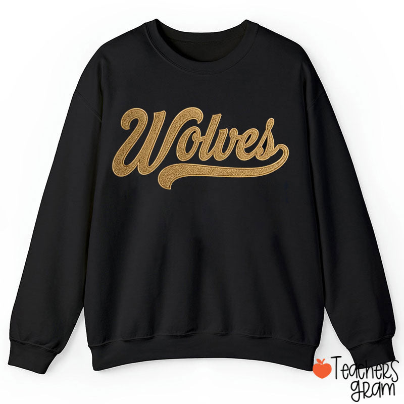 Personalized Mascot Glitter Embroidered Game Day Teacher Sweatshirt