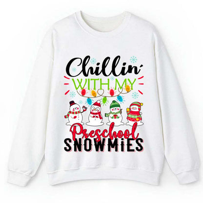 Personalized Chillin With My Snowmies Teacher Sweatshirt