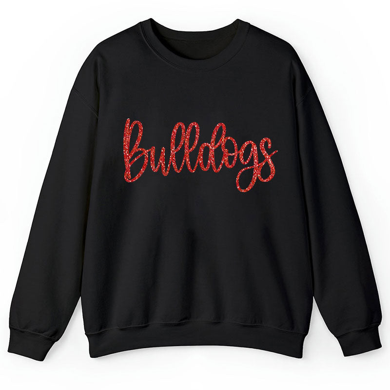Personalized Glitter Font Mascot Teacher Sweatshirt