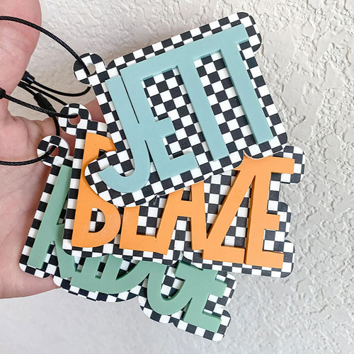 Personalized Chessboard Double Layer Teacher Keychain