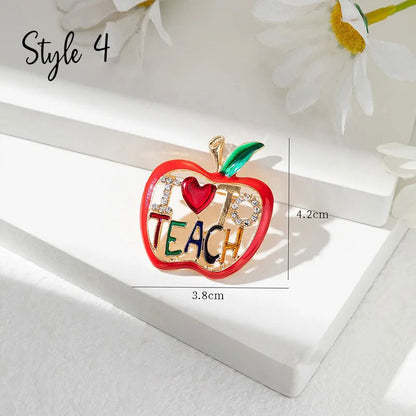 I Love School Apple Teacher Pin