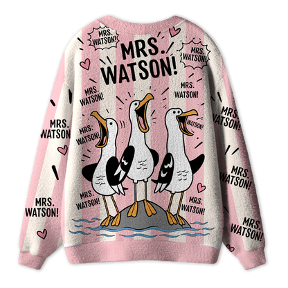 Personalized Teacher Name Seagull Teacher Ugly Cardigan Sweaters