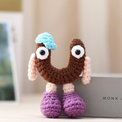 Fun Crocheted Alphabet English Letter Keychain