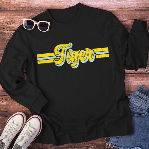 Personalized Mascot Contrast Color Line Teacher T-Shirt Teacher Long Sleeve T-Shirt
