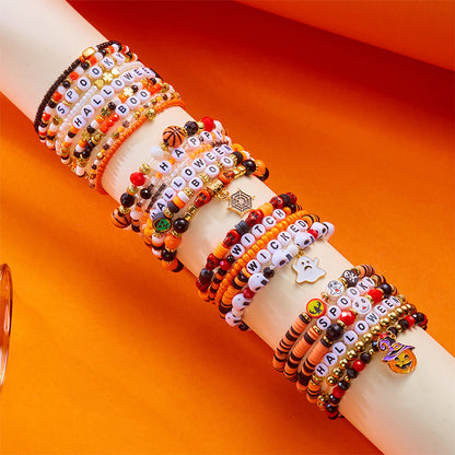 Halloween Pumpkin Ghost Teacher Metal Bracelet