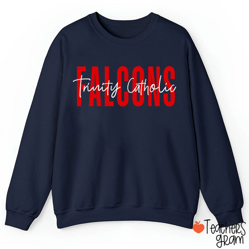 Personalized Mascot And School Name Simple Design School Spirit Teacher Sweatshirt