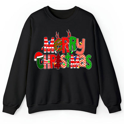 Merry Christmas With Rich Pattern Teacher Sweatshirt