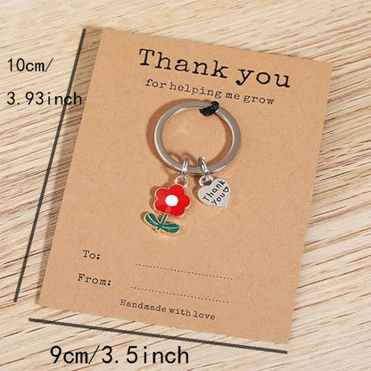 Thank You For Helping Me Grow Teacher Keychain