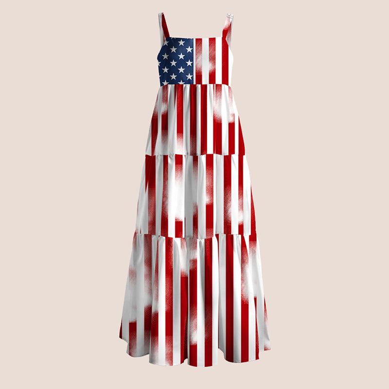 Fourth Of July Flag Teacher Slip Dress
