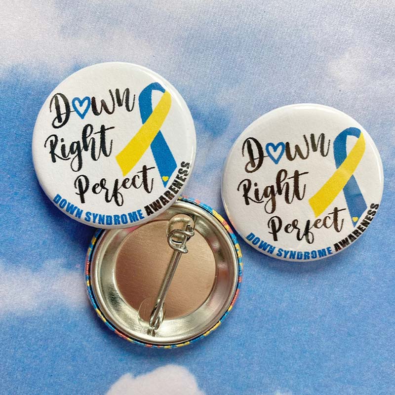 Down Right Perfect Teacher Pinback Button