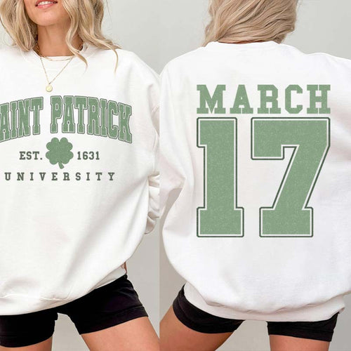 Saint Patrick Teacher Two Sided Sweatshirt