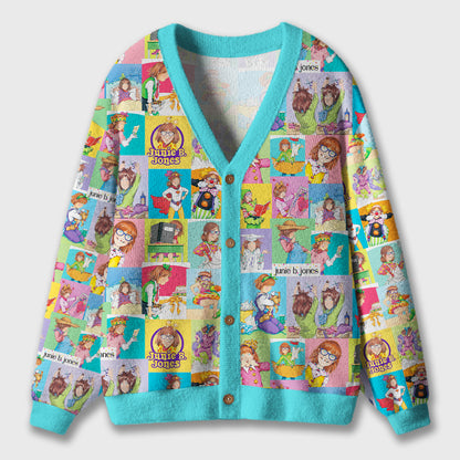 Happy Little Girl Book Character Teacher Ugly Cardigan Sweaters