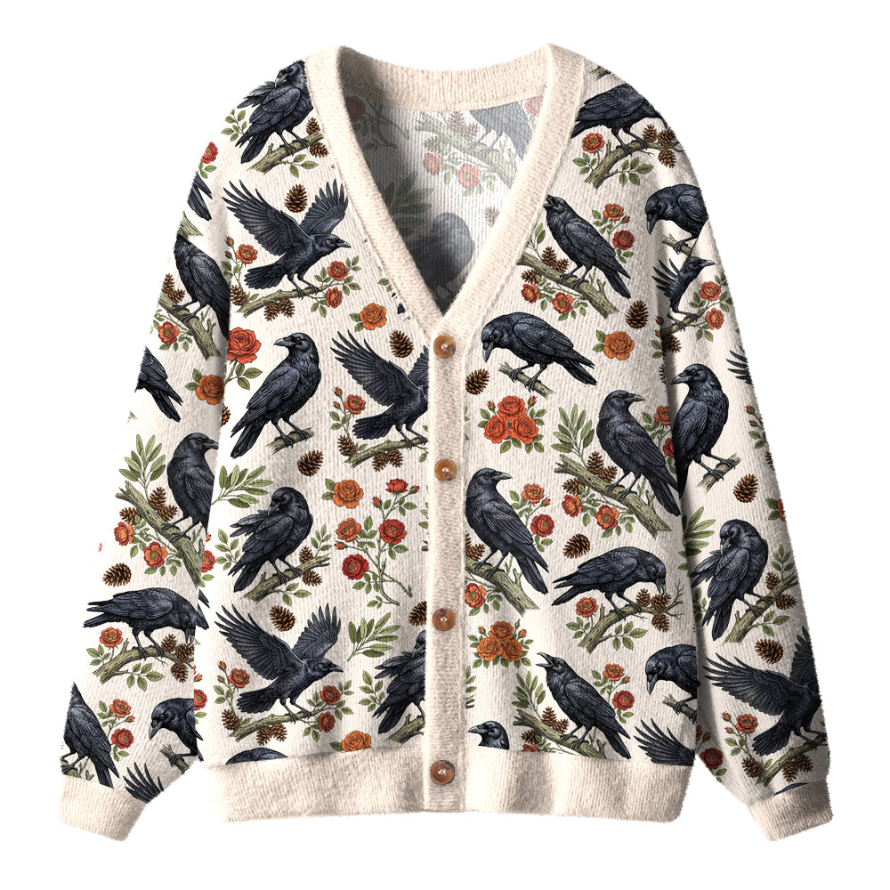 Crows And Wild Roses Teacher Ugly Cardigan Sweaters