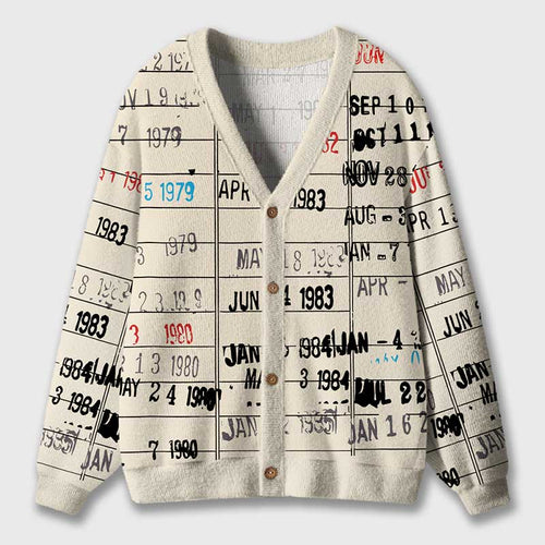 Book Library Card Teacher Ugly Cardigan Sweaters