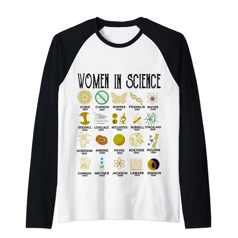 Smart Women In Science Teacher Raglan Long Sleeve T-Shirt