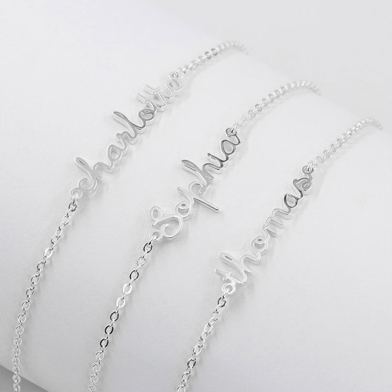 Personalized Name Simple Design Teacher Metal Bracelet