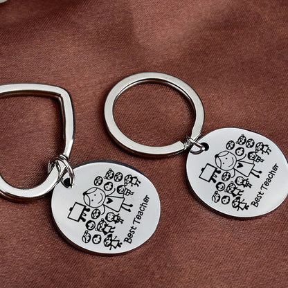 Best Teacher Stainless Steel Teacher Keychain