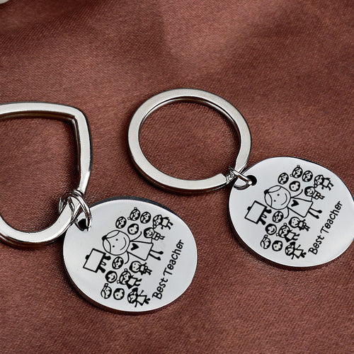 Best Teacher Stainless Steel Teacher Keychain