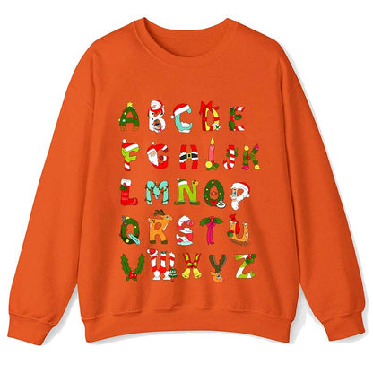 Christmas Alphabet All The Cute Things In Christmas Teacher Sweatshirt
