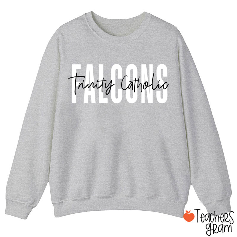 Personalized Mascot And School Name Simple Design School Spirit Teacher Sweatshirt