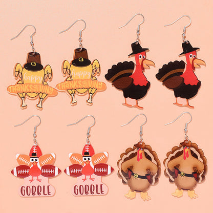 Thanksgiving Turkey Teacher Acrylic Earrings
