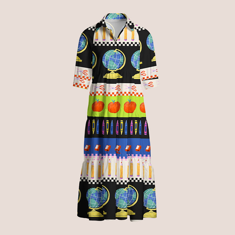 Stationery And School Life Teacher Shirtdress